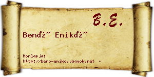 Benő Enikő névjegykártya