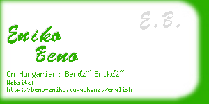eniko beno business card